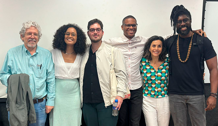 André Petry (à esq.), Yasmin Santos, Thallys Braga, João Felipe Carvalho, Raquel Zangrandi, Gilberto Porcidônio
