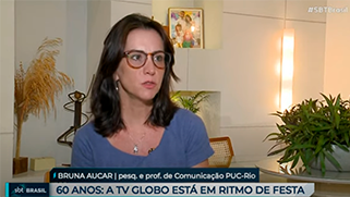 Professora Bruna Aucar (PPGCOM/PUC-Rio). Crédito: Reprodução/SBT Brasil News