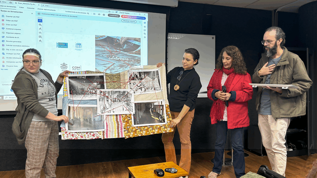 Alunos apresentam trabalhos produzidos nas disciplinas extensionistas. Crédito: Malu Carvalho