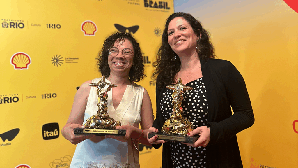 Gizele Martins e Natasha Neri na premiação do Festival do Rio. Crédito: Acervo pessoal.